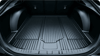 Empty car trunk with fitted cargo liner
